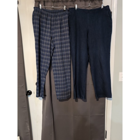 Alfred Dunner Pants - Alfred Dunner Women's Pants Lot, Size 16 XL, Elastic Waist, Denim & Plaid Pants